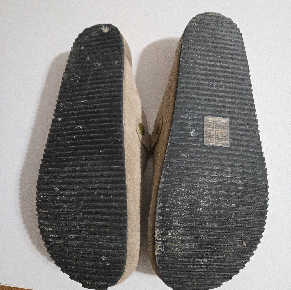 Tan Suede Slip-On Clogs - Picture 2 of 4